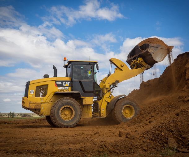 loader collecting dirt