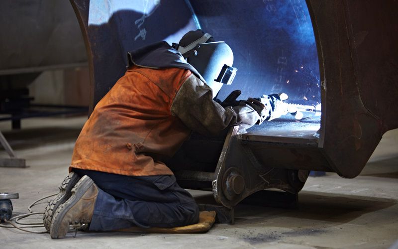 Maintenance work on Winslow plant, welding